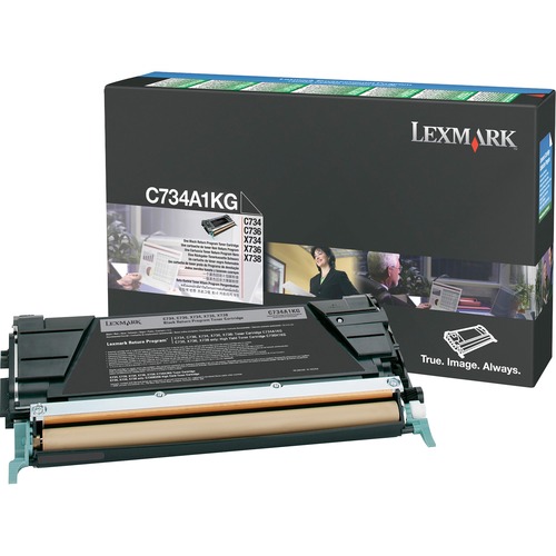 Genuine OEM Lexmark C734A1KG Black Toner Cartridge (8000 page yield)