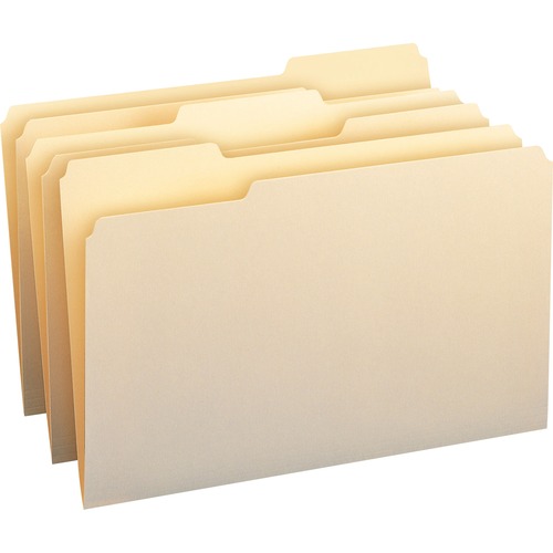 File Folder,Legal,11 Pt,1-Ply,1/3 Cut Ast Tab,100/BX,Manila
