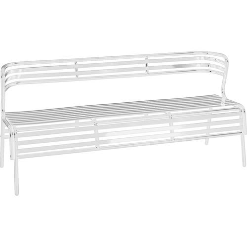 Safco  Bench, w/Back, Indoors/Outdoors, 60"Wx25"Dx30"H, White