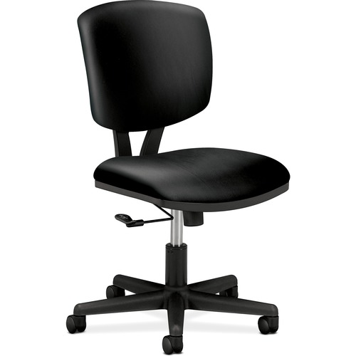 Task Chair, Tilt, 25-3/4"x25-3/4"x40", BK Leather