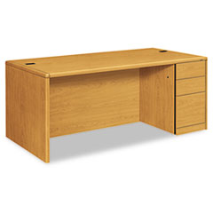 Desk, Right Pedestal, B/B/F, 72"x36"x29-1/2", Harvest