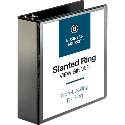 D-Ring View Binder, 3" Capacity, 11x8-1/2", Black