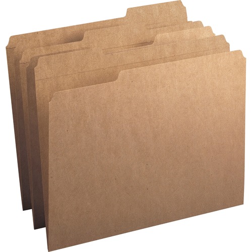 Folder, 11 Point, 2-Ply, 1/3 Ast Tab Cut, Ltr, 100/BXM Kraft
