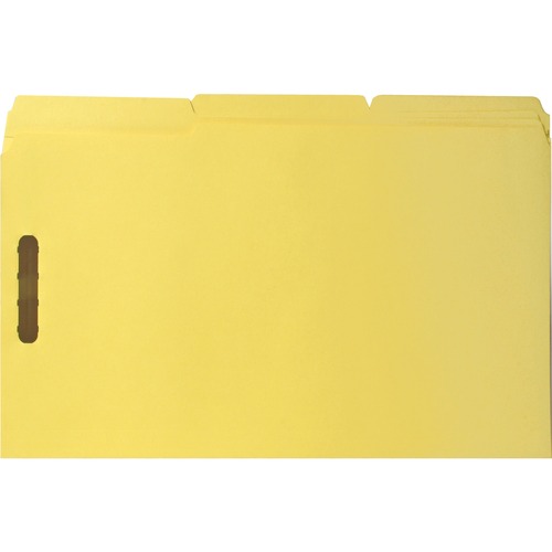Business Source  Fastener Folders,w/2-Ply Tab,1/3 AST Tab,Lgl,50/BX,Yellow