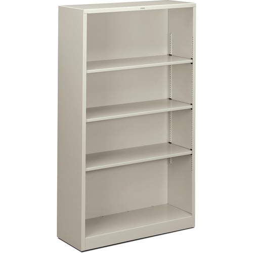 4 Shelf Metal Bookcase, 34-1/2"x12-5/8"x59", Light Gray