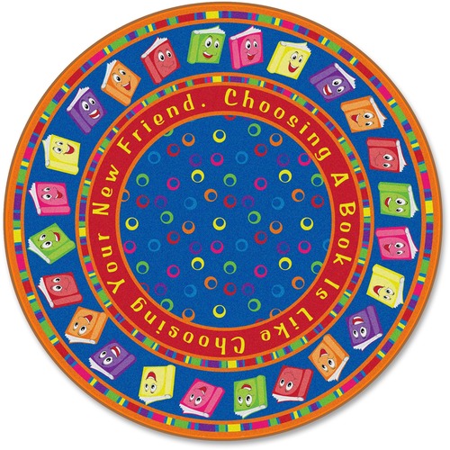 Flagship Carpets, Inc.  Circle Time Books Rug, Bright, 6', Round, Multi