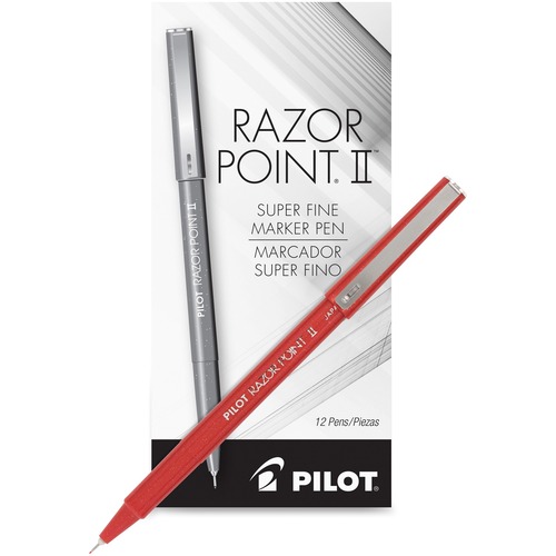 Razor Point II Marker, .2mm, Super Fine, Red Ink