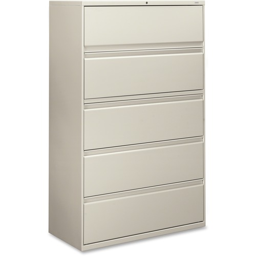 5-Drawer Lateral File, W/Lock, 42"x19-1/4"x67", Light Gray