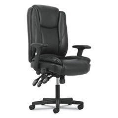High-Back Task Chair,Leather,26-1/3"Wx24-1/2"Dx45-1/4"H,BK