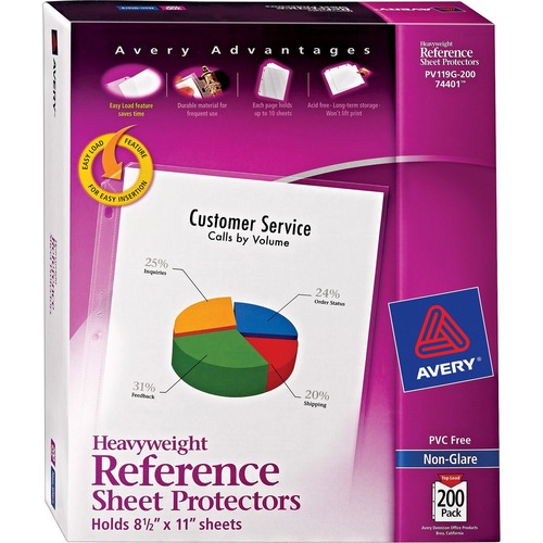 Sheet Protectors, Hvyweight, Nonglare, 200/BX, 11"x8-1/2",CL