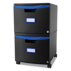 Storex Industries Corporation  File Cabinet, Mobile, 2-Drawer, 14-3/4"Wx18-1/4"Lx26"H,BK/BE
