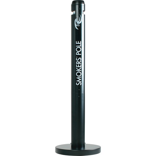 Freestanding Smoker's Pole,14-1/4" Base,4"x41",Black