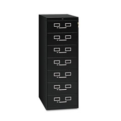 7-Drawer Card Cabinet, w/Lock, Cap.38,100,19"x28"x52", Black