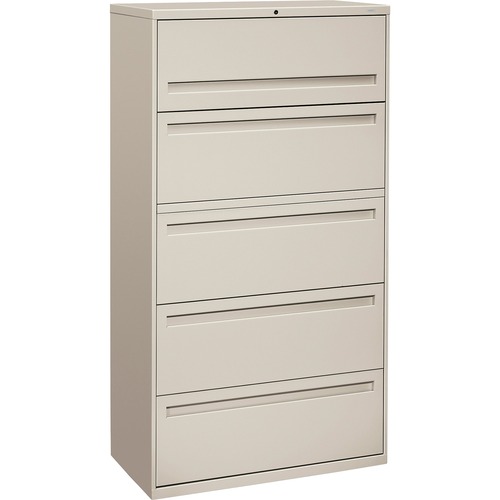 5-Drawer Lateral File, 36"x19-1/4"x67", Light Gray