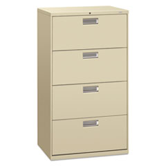 The HON Company  4 Drawer Lateral File W/Lock, 30"x19-1/4"x53-1/4", Putty
