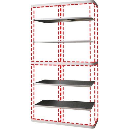 Paperflow Usa Inc  Storage Cabinet, Box 1 of 2, 43-1/3"x16-1/3"x80", Gray