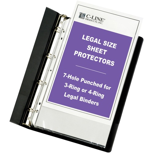Sheet Protectors,7HP,Heavywt,Legal Size,14"x8-1/2",50/BX,CL
