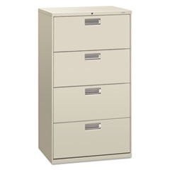 The HON Company  4 Drawer Lateral File W/Lock, 30"x19-1/4"x53-1/4", Gray
