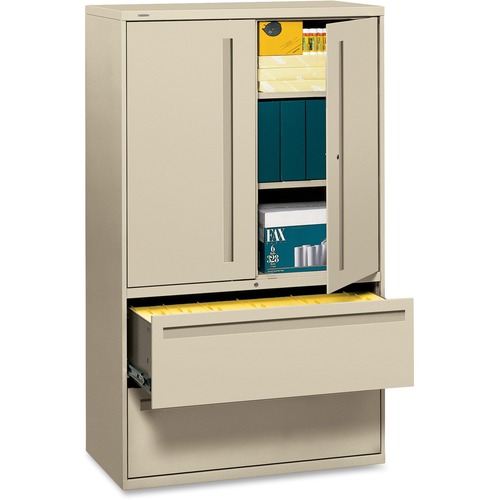 2-Drawer Lateral File, Storage Case, 42"x19-1/4"x67", Putty