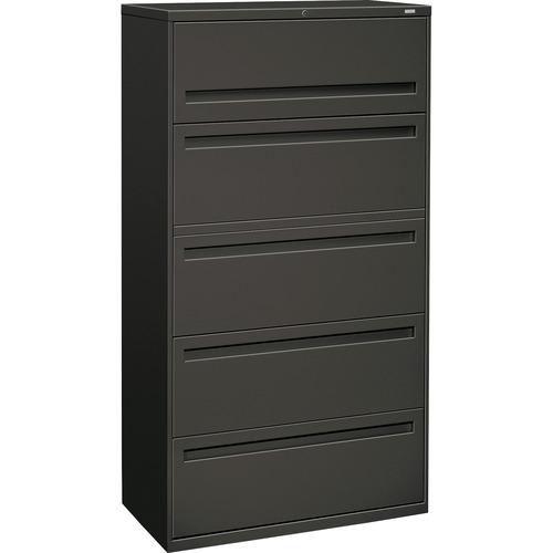 5-Drawer Lateral File, 36"x19-1/4"x67", Charcoal