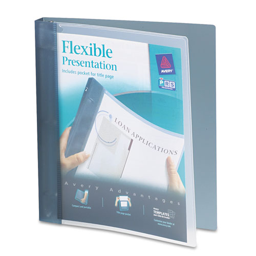Flexible Presentation Binder, View Pocket, 1" Cap, Gray