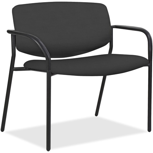 Lorell  Chair, 600 lb. Cap, 25"x33"x36-1/2", Ash GY Fabric/BK Frame