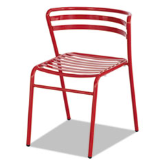 Safco  Steel Chair, Indoor/Outdoor, 18-1/2"x22"x28-3/4", 2/CT, Red