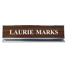 Name Plate With Holder, 2"x8", Black