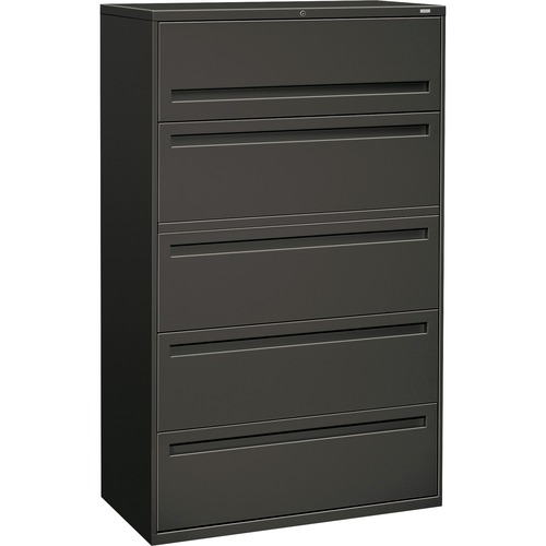 5-Drawer Lateral File, 42"x19-1/4"x67", Charcoal