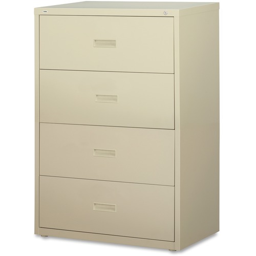 Lateral File, 4-Drawer, 30"x18-5/8"x52-1/2", Putty