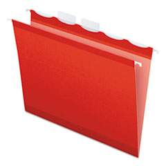 Pendaflex  Hanging File Folder, Letter, 1/5 Cut, 25/BX, Red