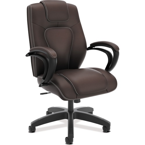 High Back Exec Chair, 26"x28"x45-1/2", Brown