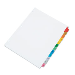 Numerical Tab Set, 1-12, Multicolor