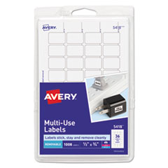 Avery  Labels,Removable,Multipurpose,1/2"x3/4",1008/PK,White