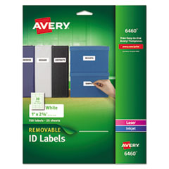 Avery  Laser/Inkjet Labels,Removable,1"x2-5/8", 750/PK,WE