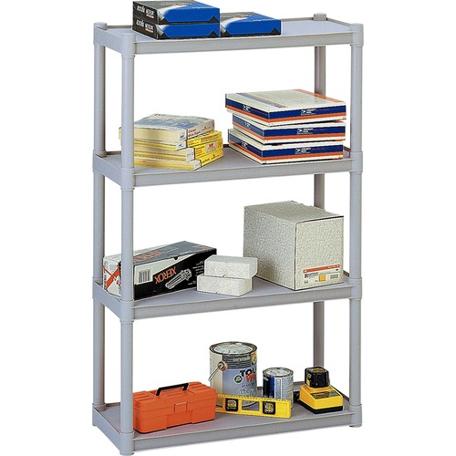 Four-Shelf Open Storage System, 32"x13"x54", Platinum