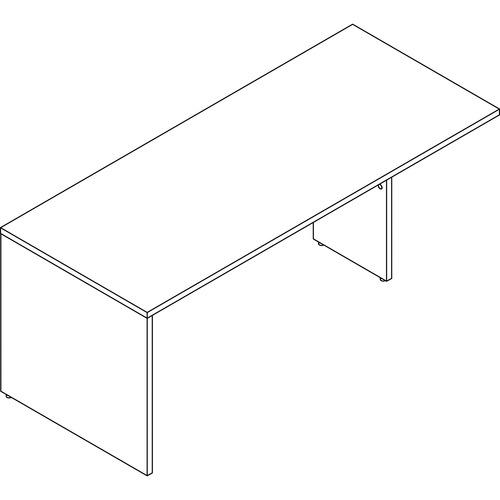 Lorell  Desk, Peninsula, Not Freestanding, 72"x30"x39",Mahogany