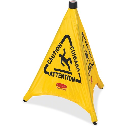 Pop-Up Caution Safety Cone, 30", Yellow