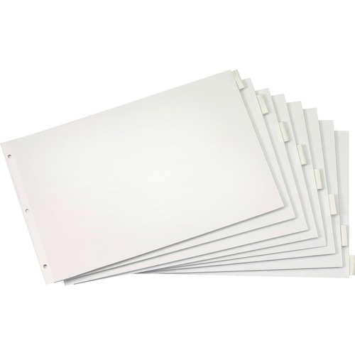 Paper Insertable Tab Dividers, 8-Tab, 11"x17", Clear
