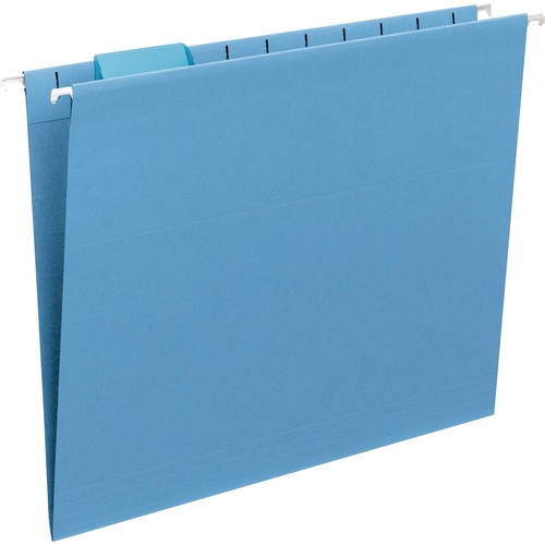 Colored Hanging Folders, 1/5 Tab Cut, Ltr, 25/BX, Blue