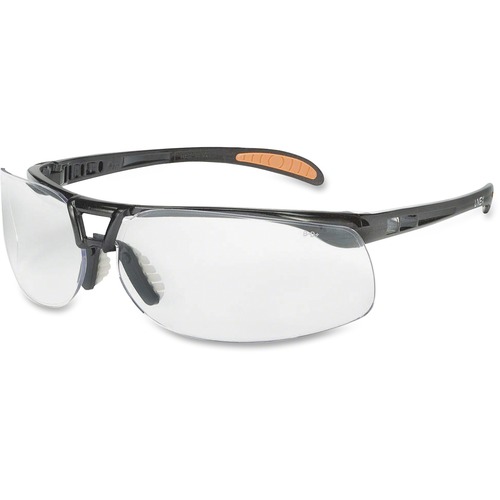 Safety Glasses, Anti-Scratch, Clear Lens, Metallic BK Frame