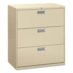 3 Drawer Lateral File, W/Lock, 36"x19-1/4"x40-7/8", Putty