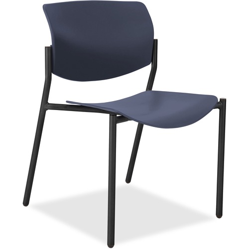 Lorell  Stacking Chairs, No Arms, 21-1/2"x25"x33", 2/CT, DBE/BK